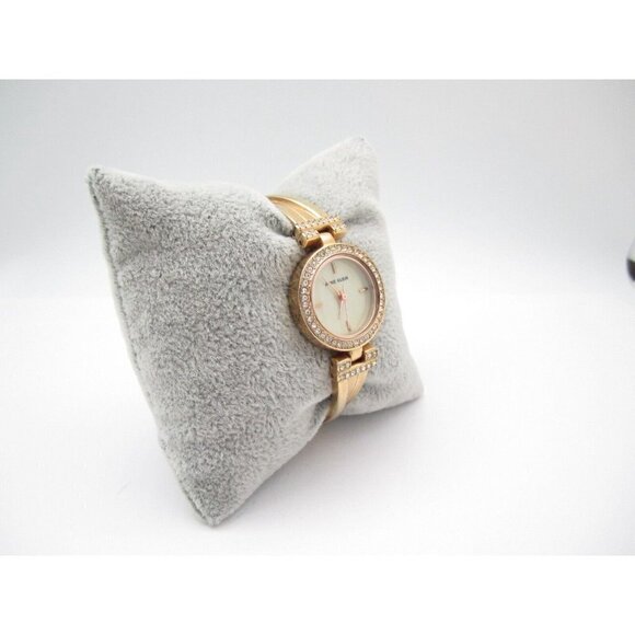 Women Anne Klein Crystals Quartz WR Analog Dial Causal Round Watch (G444) - Picture 5 of 10